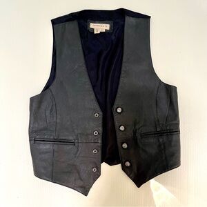 Black Leather Vintage Vest Great Condition M